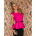 Rosa peplum topp med belte